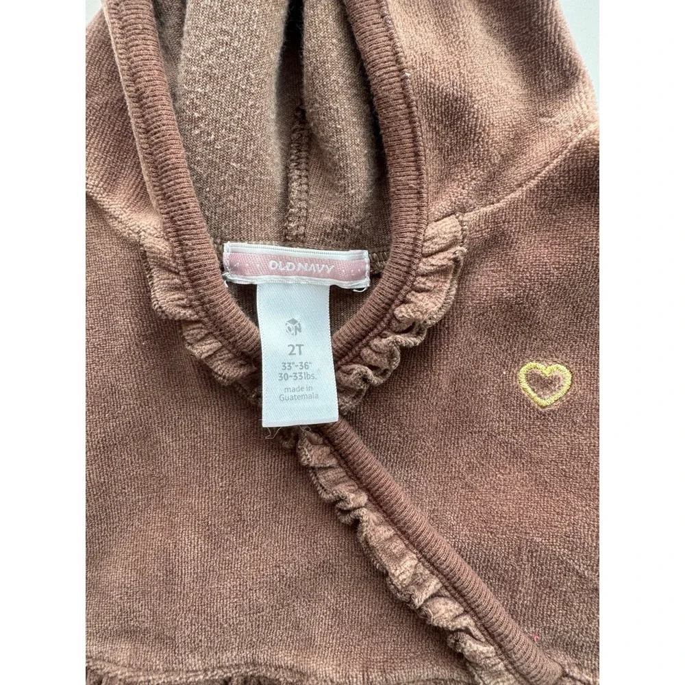 VTG Old Navy 2T Brown‎ Velour Dress